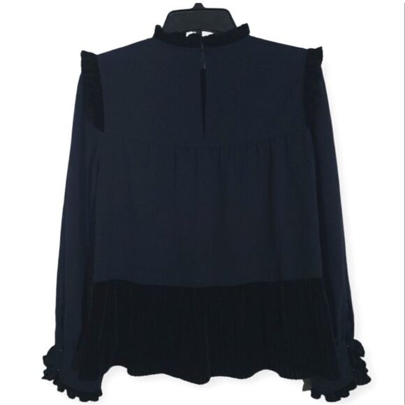 CROSBY by Mollie Burch Wilkins Nightfall blouse in Navy/ Black Size XS - Picture 4 of 8